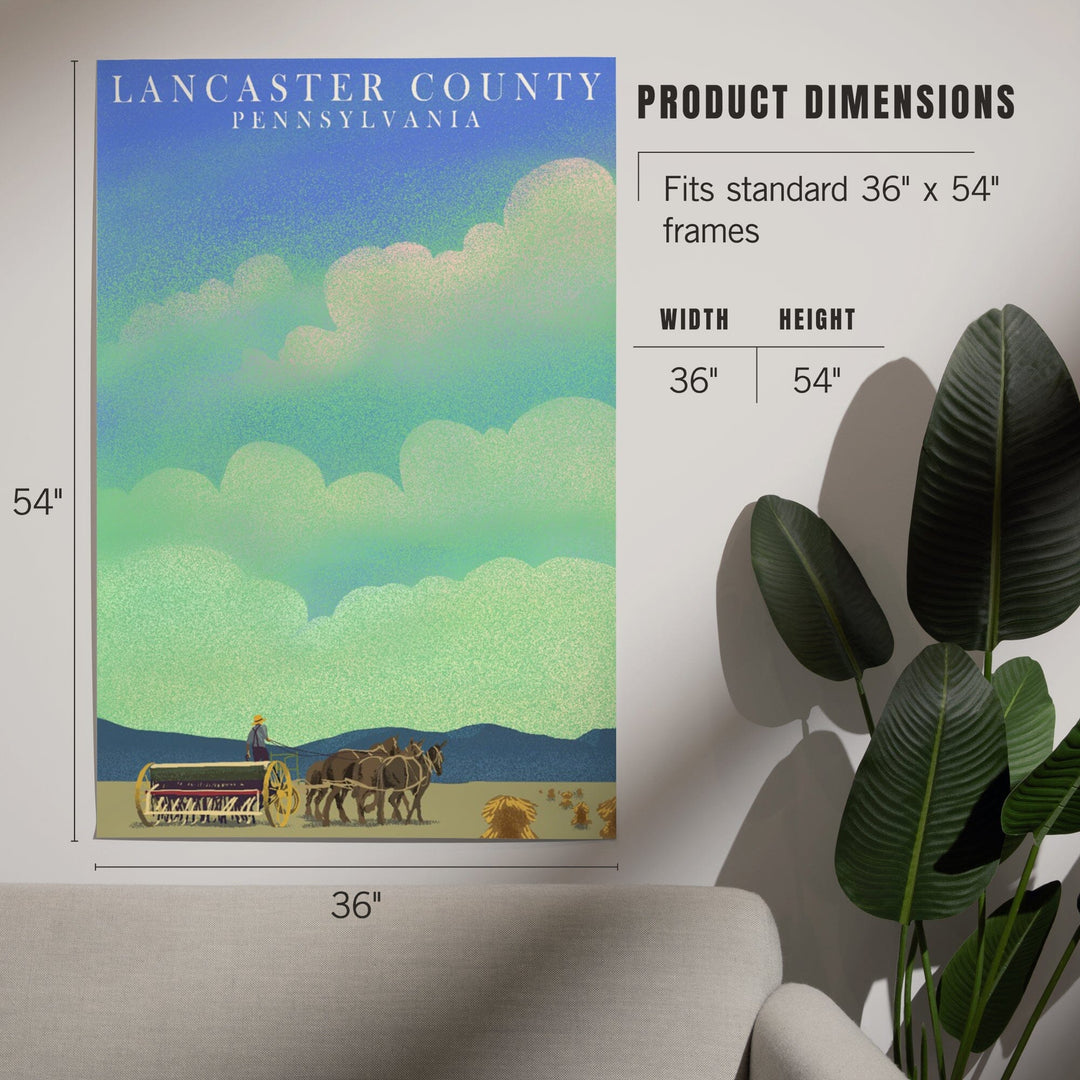 Lancaster County, Pennsylvania, Tractor in Field, Litho, Art & Giclee Prints Art Lantern Press 