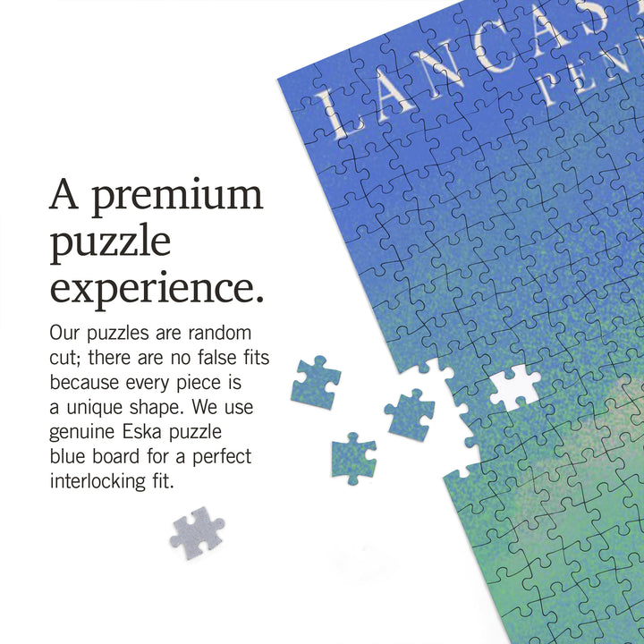 Lancaster County, Pennsylvania, Tractor in Field, Litho, Jigsaw Puzzle Puzzle Lantern Press 