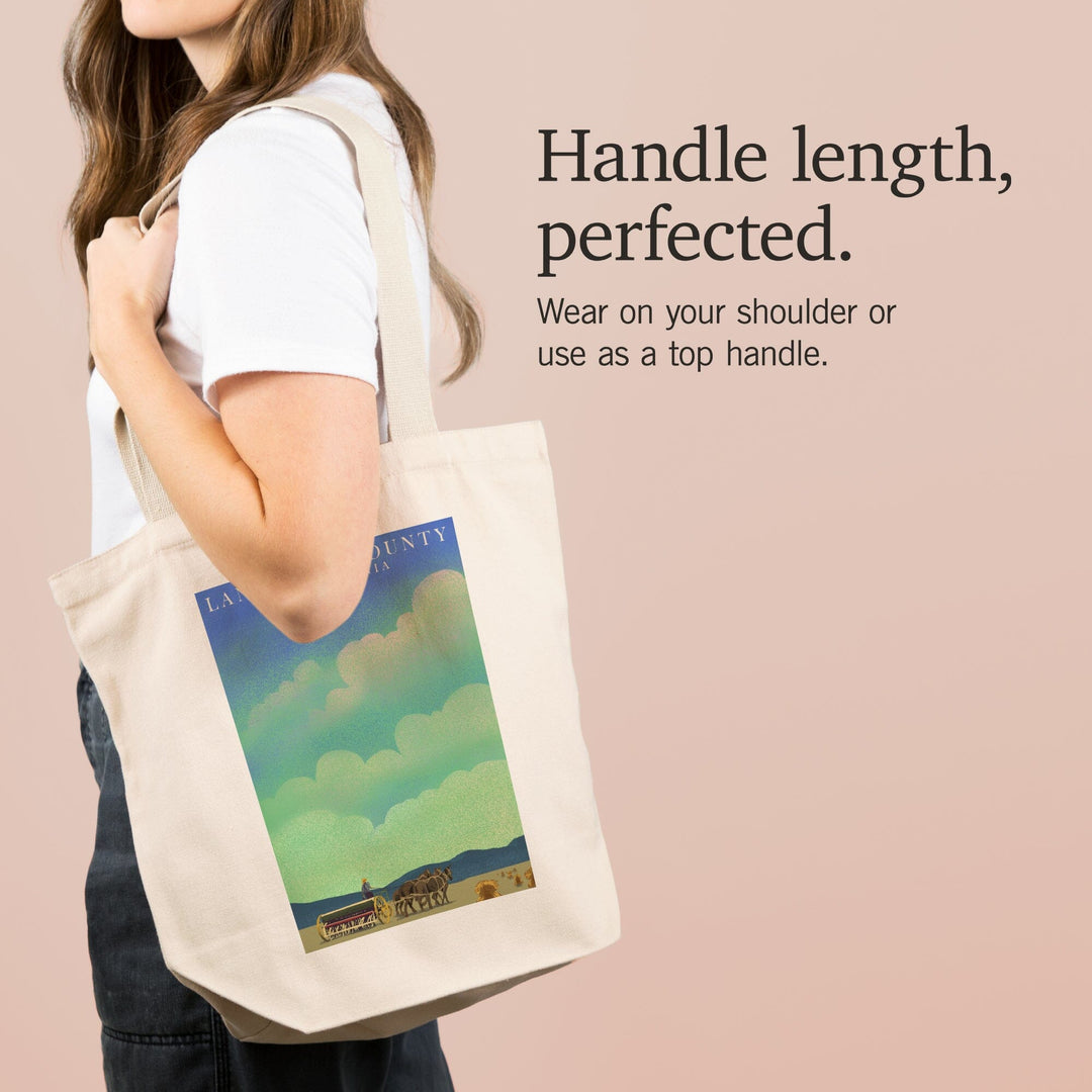 Lancaster County, Pennsylvania, Tractor in Field, Litho, Tote Bag Totes Lantern Press 