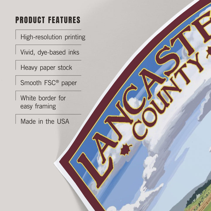 Lancaster County, Pennsylvania, View with Quilts on Fence, Art & Giclee Prints Art Lantern Press 