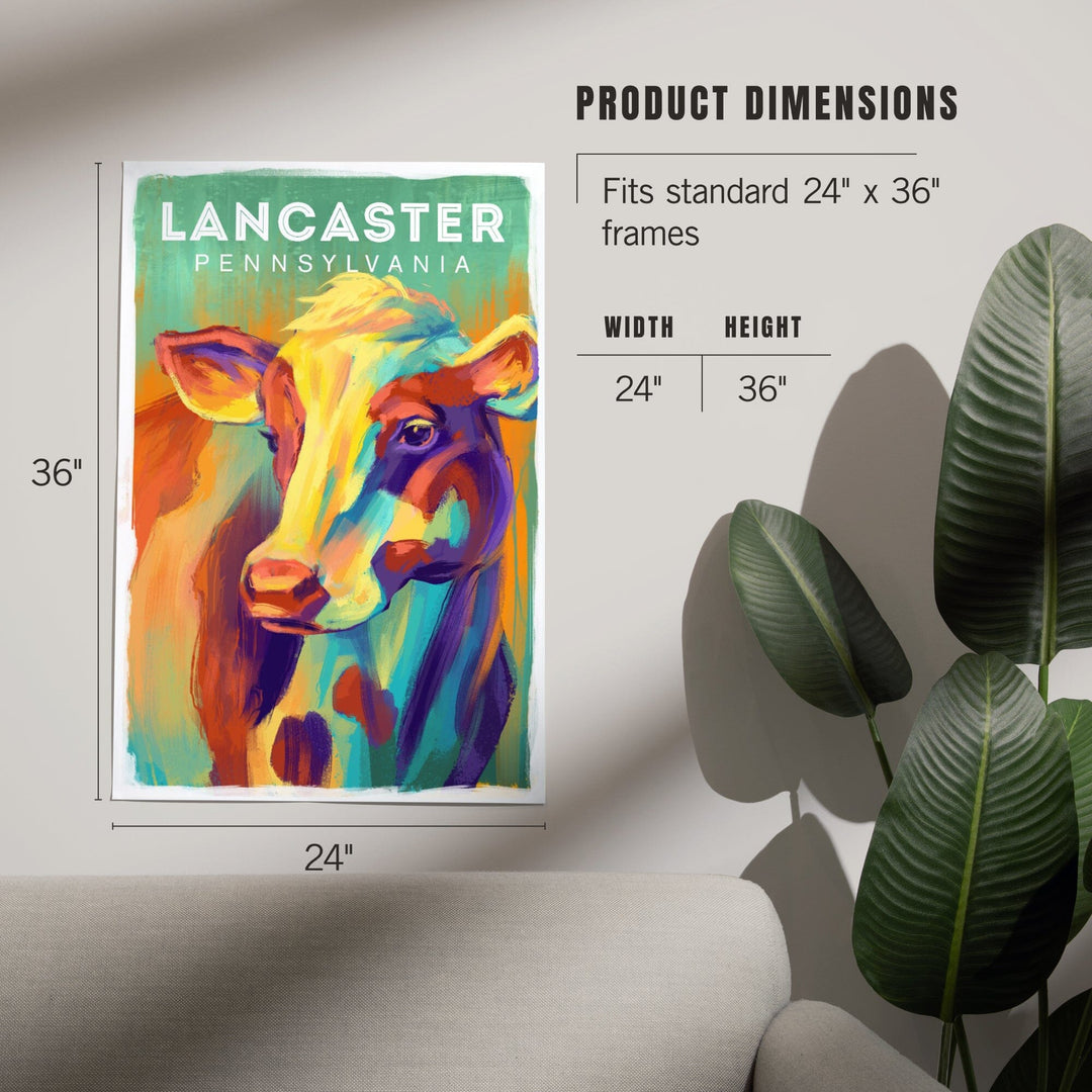 Lancaster, Pennsylvania, Vivid, Cow, Art & Giclee Prints Art Lantern Press 