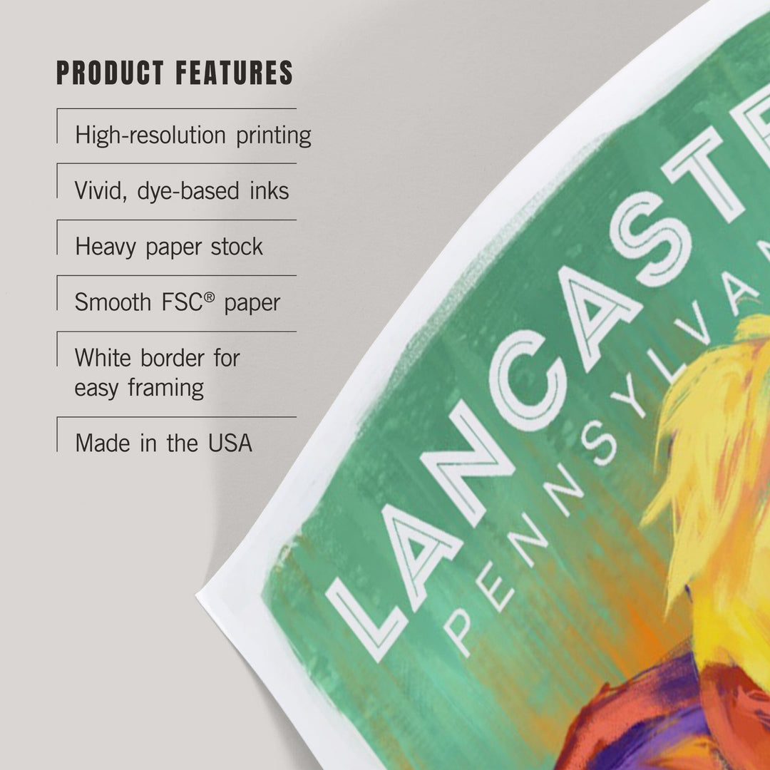 Lancaster, Pennsylvania, Vivid, Cow, Art & Giclee Prints Art Lantern Press 