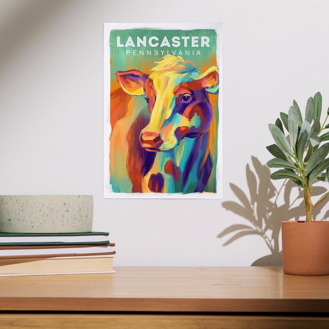 Lancaster, Pennsylvania, Vivid, Cow, Art & Giclee Prints Art Lantern Press 