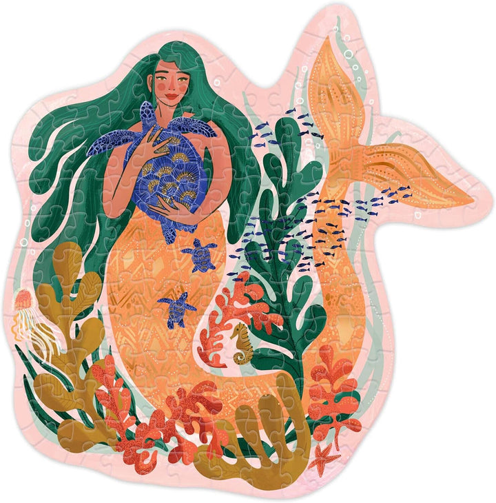 Lantern Press Mini Jigsaw Puzzle for Adults, Mermaid- Friend of The Deep Firelight Mini Puzzles Lantern Press 