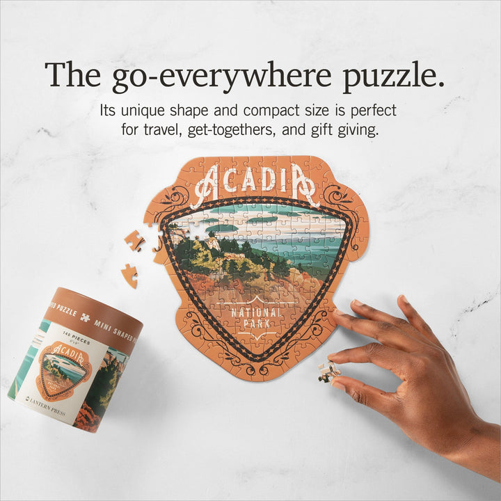 Lantern Press Mini Shaped Adult Jigsaw Puzzle, Protect Our National Parks (Acadia) Lantern Press 