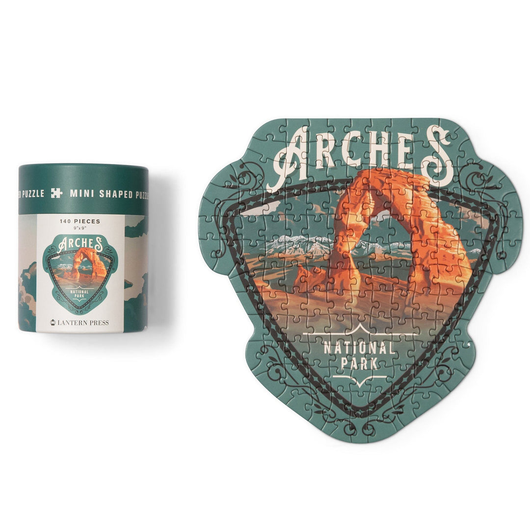 Lantern Press Mini Shaped Adult Jigsaw Puzzle, Protect Our National Parks (Arches) Lantern Press 