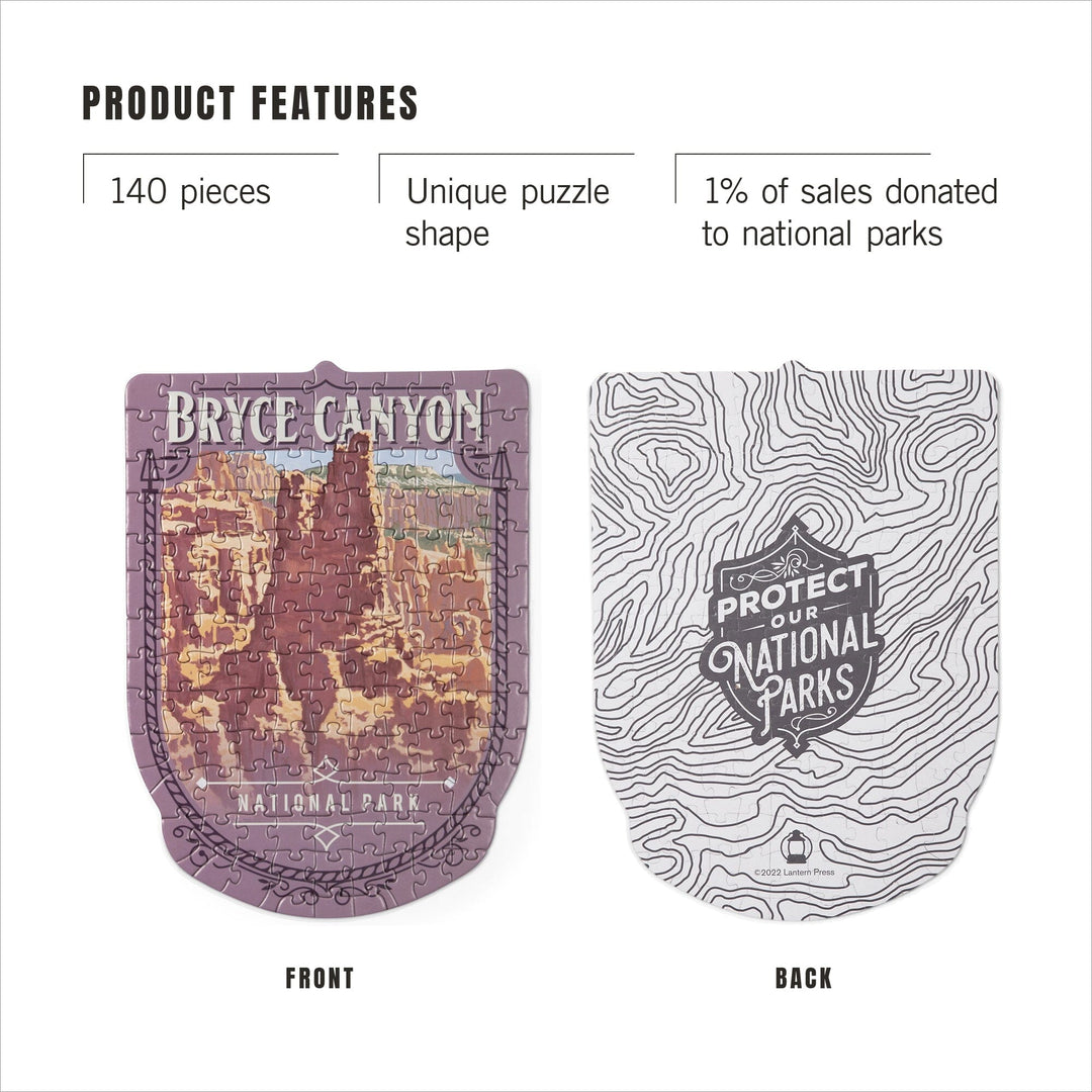 Lantern Press Mini Shaped Adult Jigsaw Puzzle, Protect Our National Parks (Bryce Canyon) Lantern Press 