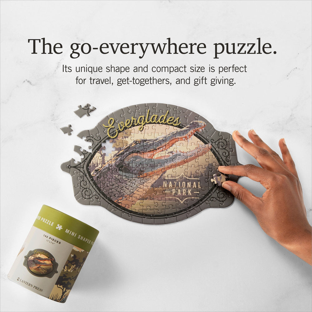 Lantern Press Mini Shaped Adult Jigsaw Puzzle, Protect Our National Parks (Everglades) Lantern Press 