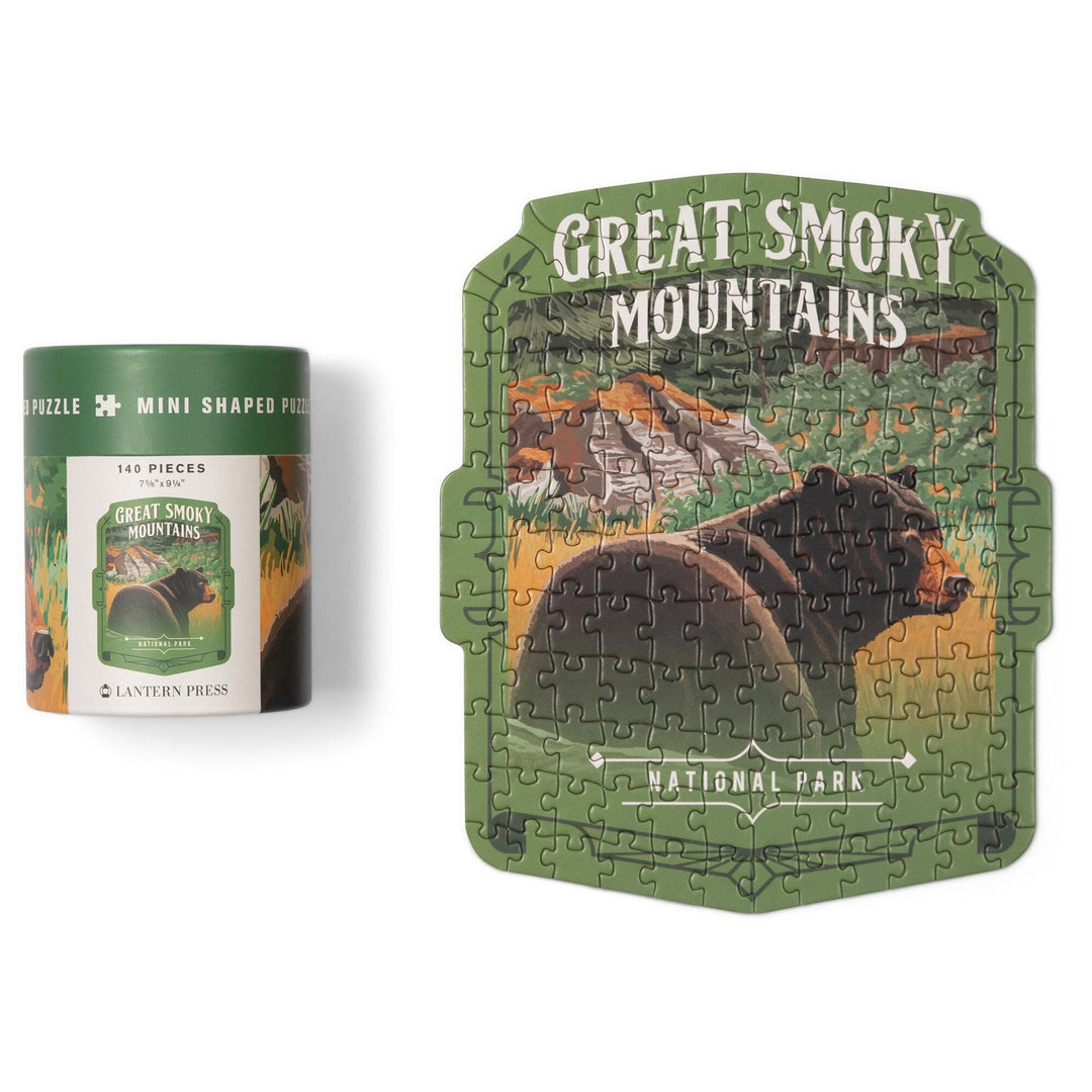 Lantern Press Mini Shaped Adult Jigsaw Puzzle, Protect Our National Parks (Great Smoky Mountains) Lantern Press 