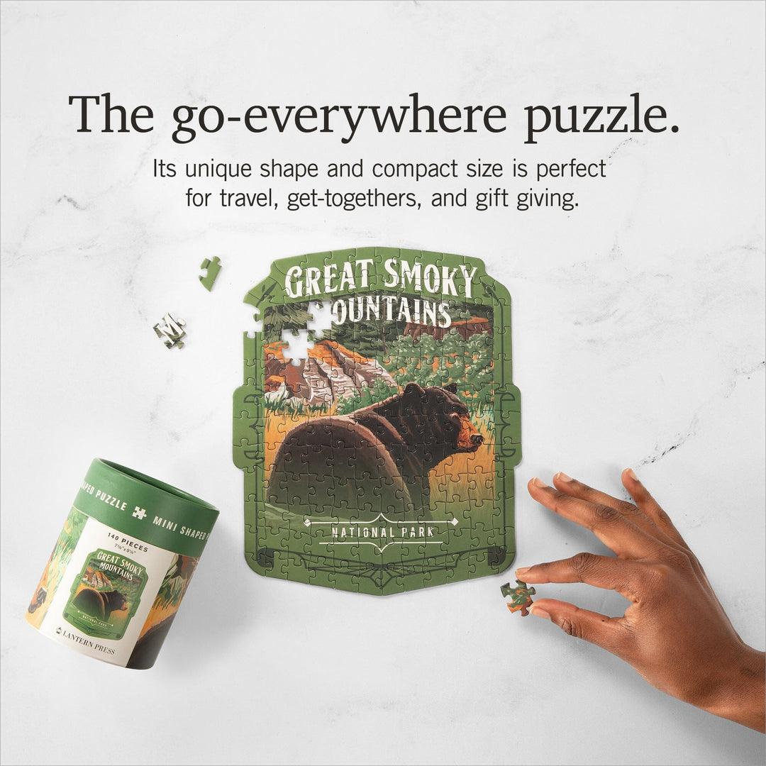 Lantern Press Mini Shaped Adult Jigsaw Puzzle, Protect Our National Parks (Great Smoky Mountains) Lantern Press 