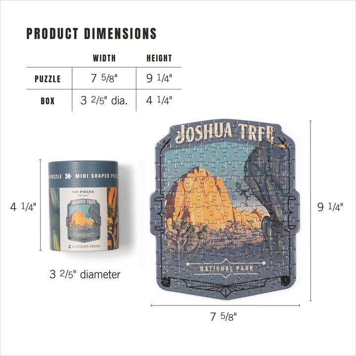 Lantern Press Mini Shaped Adult Jigsaw Puzzle, Protect Our National Parks (Joshua Tree) Lantern Press 