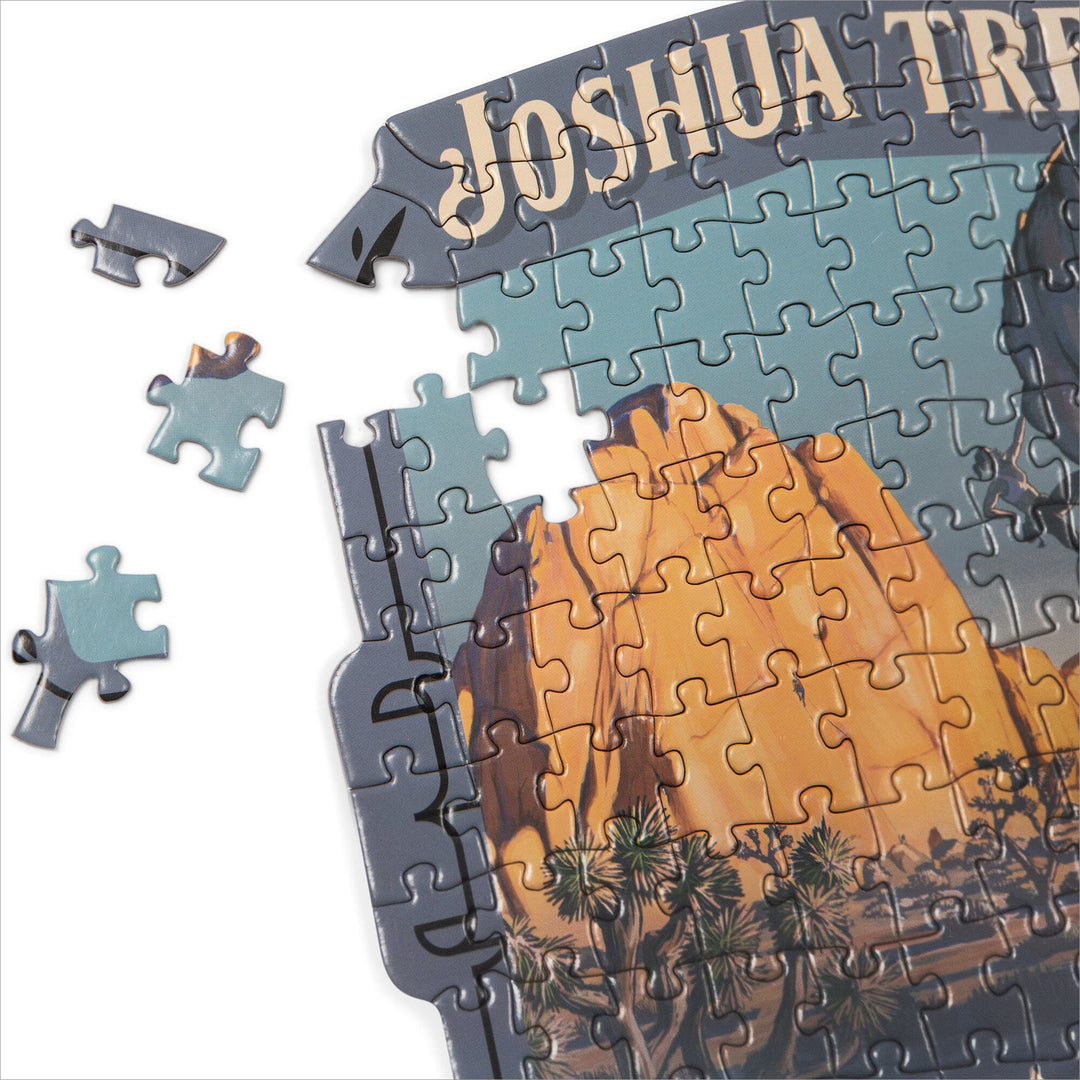 Lantern Press Mini Shaped Adult Jigsaw Puzzle, Protect Our National Parks (Joshua Tree) Lantern Press 