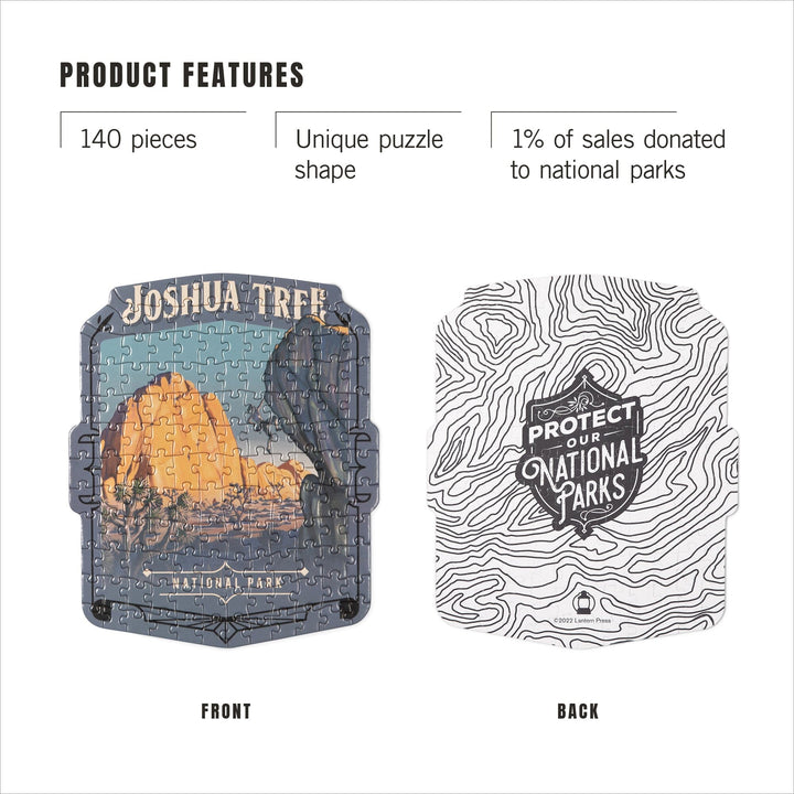 Lantern Press Mini Shaped Adult Jigsaw Puzzle, Protect Our National Parks (Joshua Tree) Lantern Press 