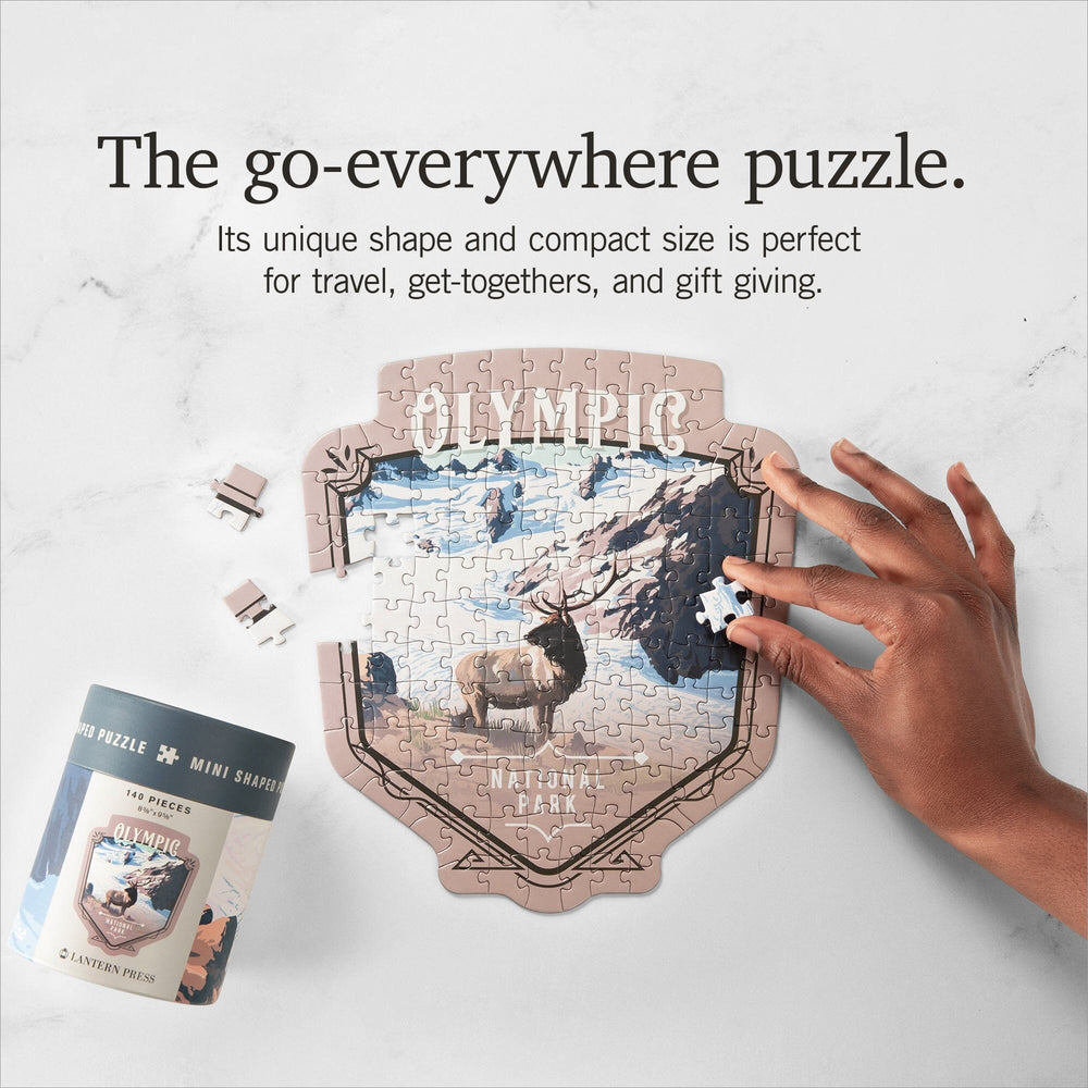 Lantern Press Mini Shaped Adult Jigsaw Puzzle, Protect Our National Parks (Olympic) Lantern Press 