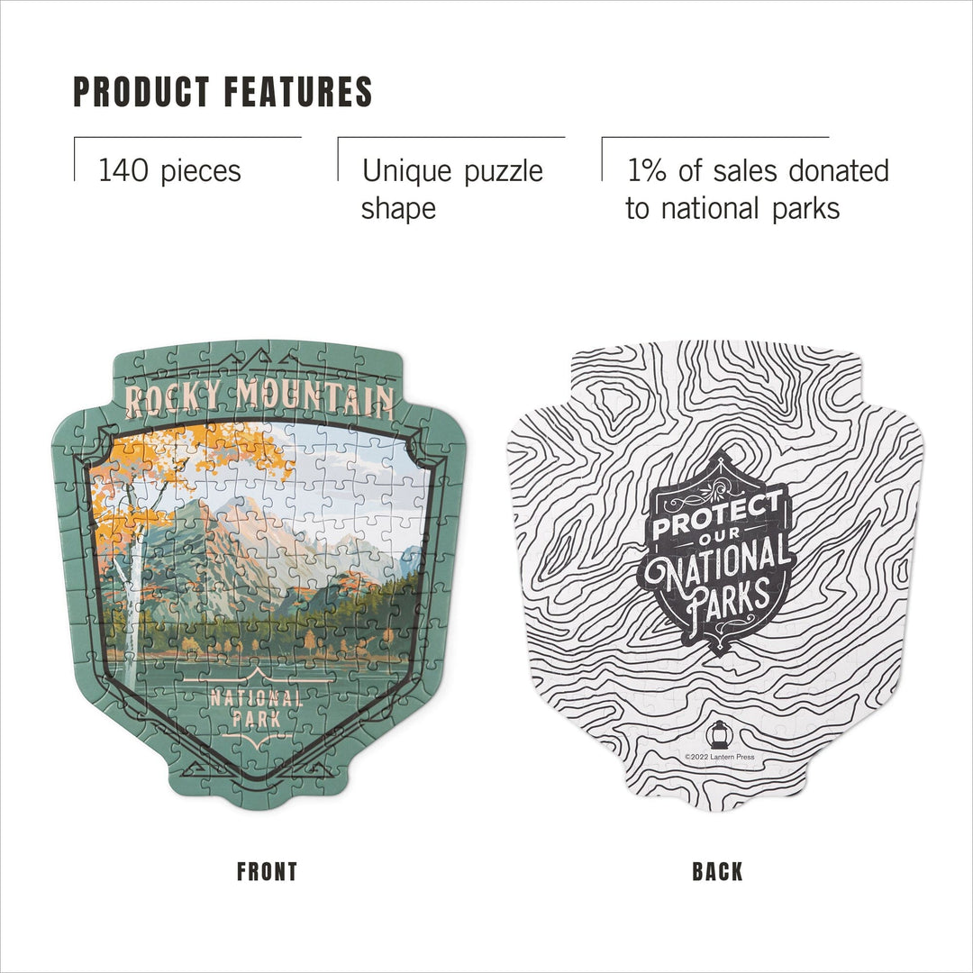 Lantern Press Mini Shaped Adult Jigsaw Puzzle, Protect Our National Parks (Rocky Mountain) Lantern Press 