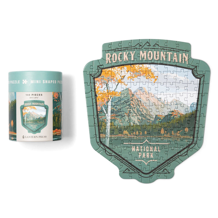 Lantern Press Mini Shaped Adult Jigsaw Puzzle, Protect Our National Parks (Rocky Mountain) Lantern Press 