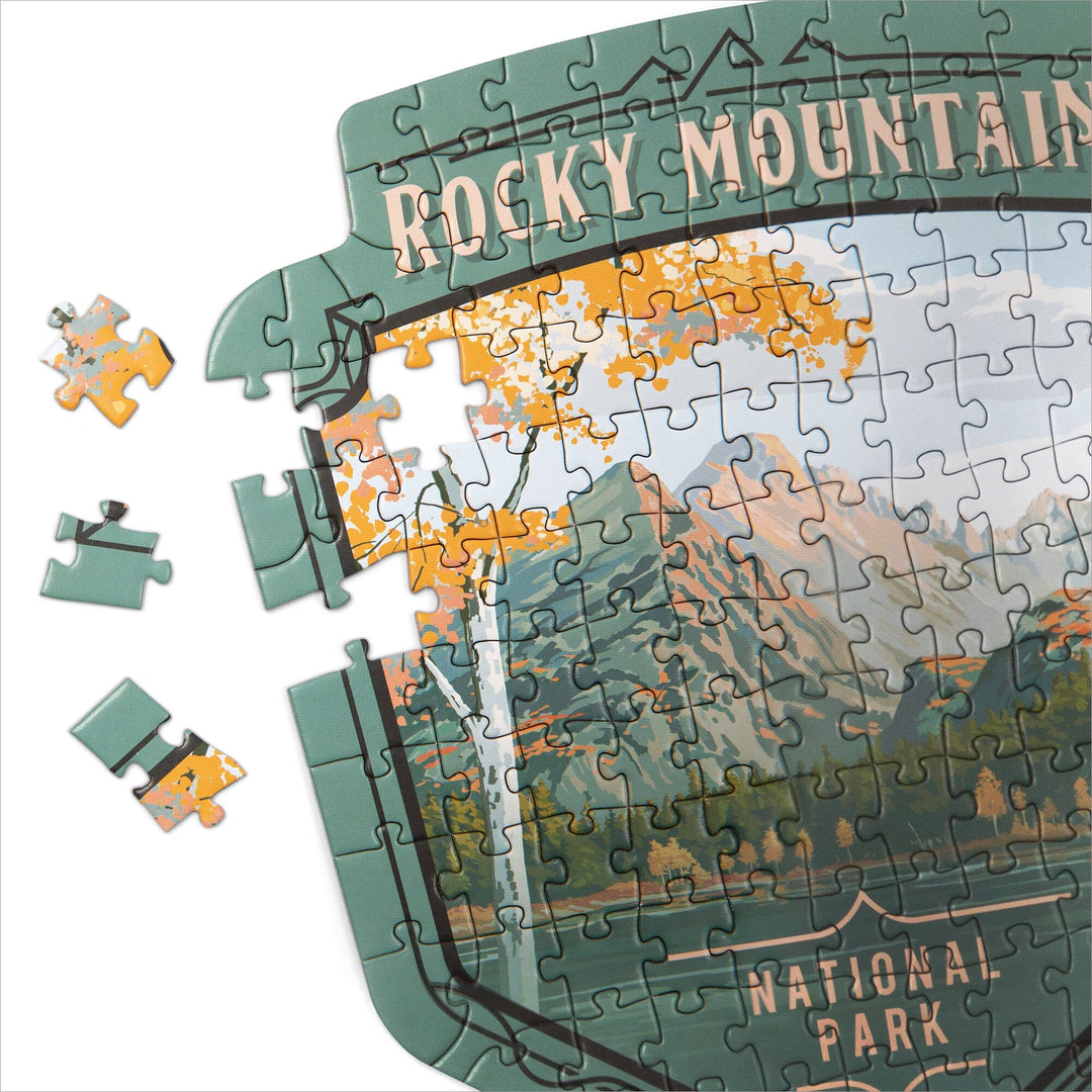 Lantern Press Mini Shaped Adult Jigsaw Puzzle, Protect Our National Parks (Rocky Mountain) Lantern Press 