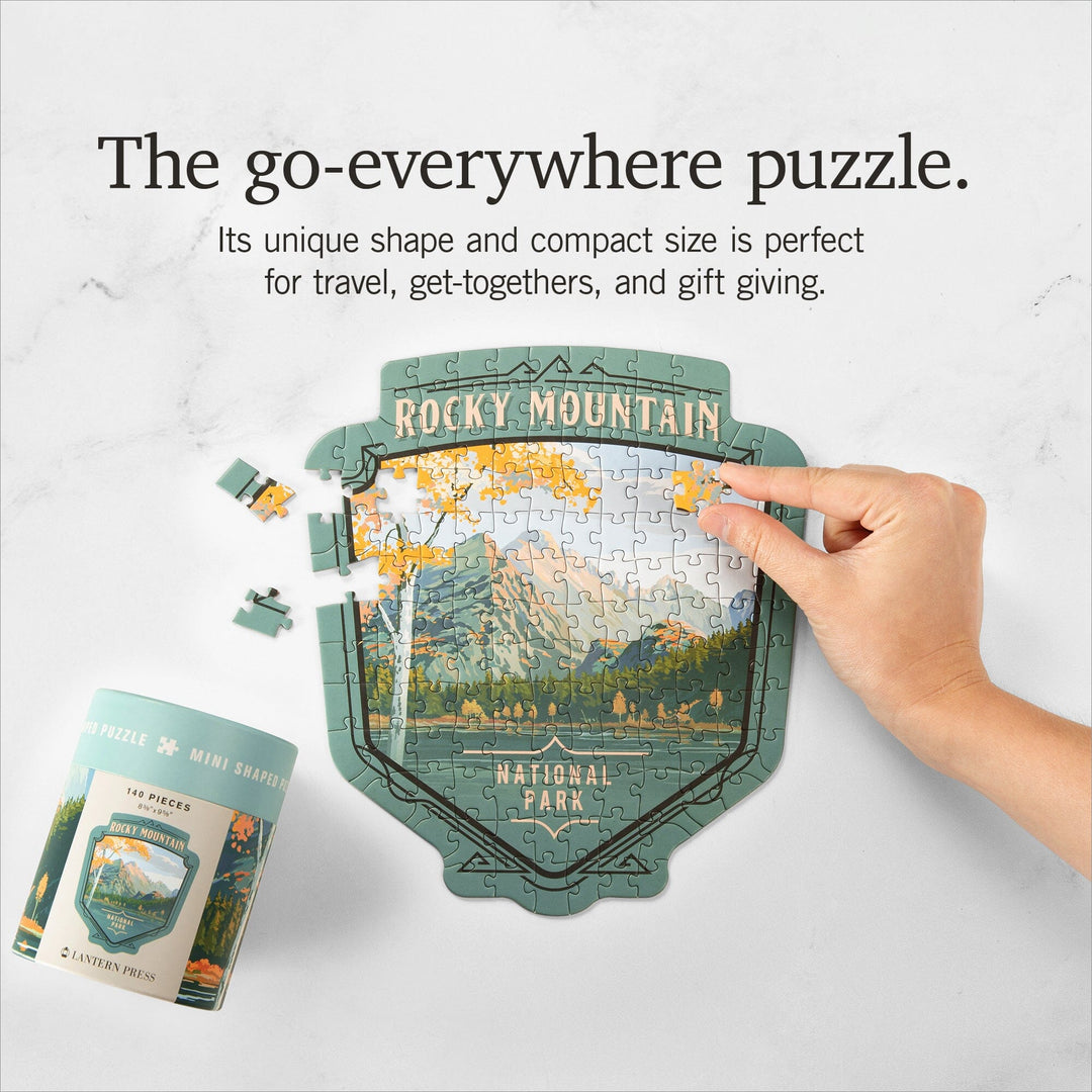 Lantern Press Mini Shaped Adult Jigsaw Puzzle, Protect Our National Parks (Rocky Mountain) Lantern Press 