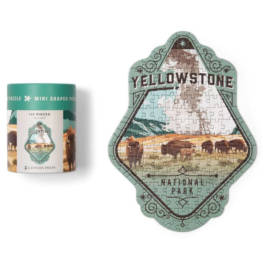 Lantern Press Mini Shaped Adult Jigsaw Puzzle, Protect Our National Parks (Yellowstone) Lantern Press 