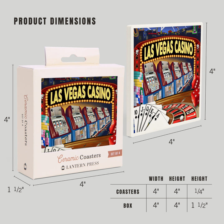 Las Vegas, Nevada, Casino Montage, Coasters Coasters Lantern Press 