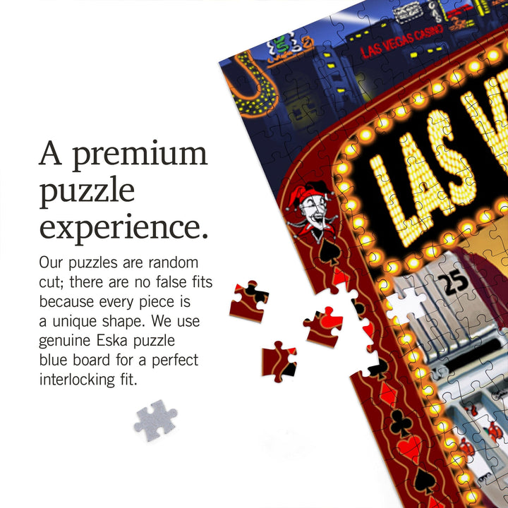 Las Vegas, Nevada, Casino Montage, Jigsaw Puzzle Puzzle Lantern Press 