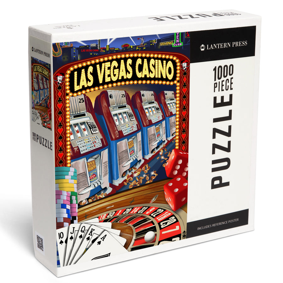 Las Vegas, Nevada, Casino Montage, Jigsaw Puzzle Puzzle Lantern Press 