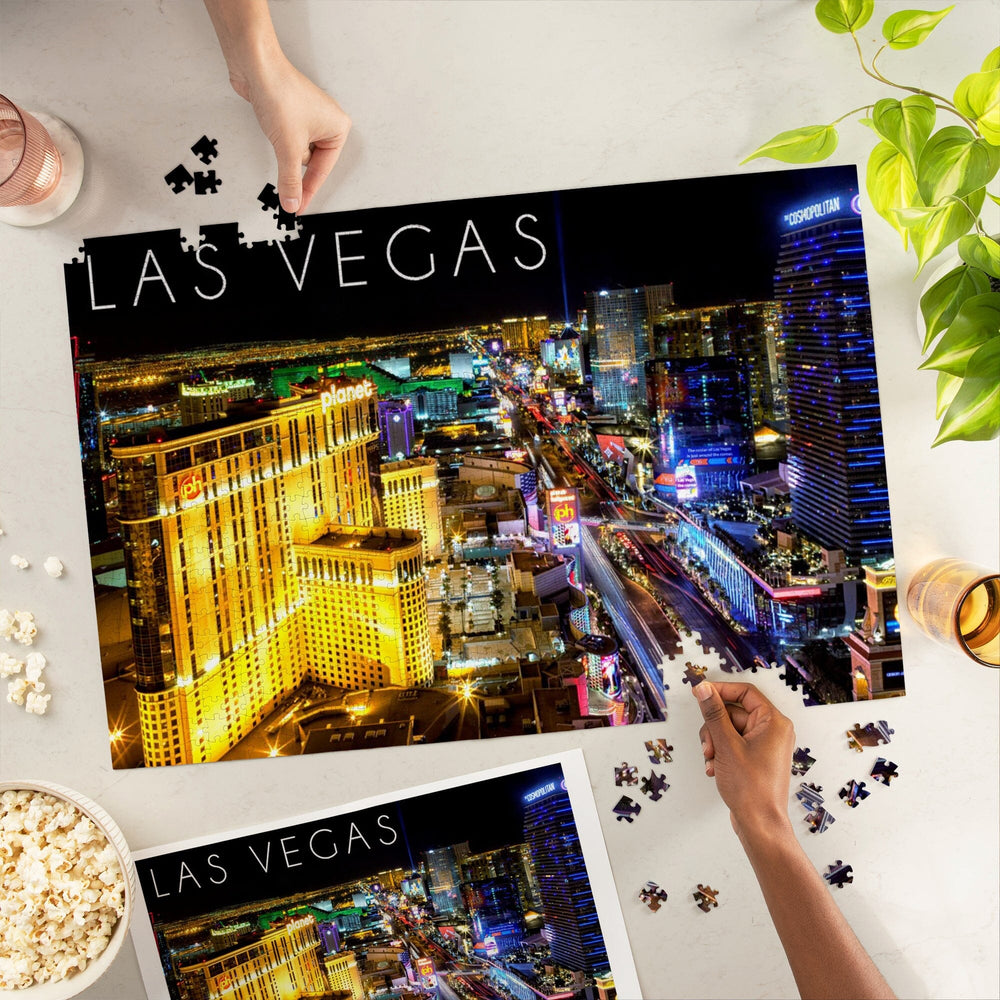 Las Vegas, Nevada, The Strip at Night, Jigsaw Puzzle Puzzle Lantern Press 