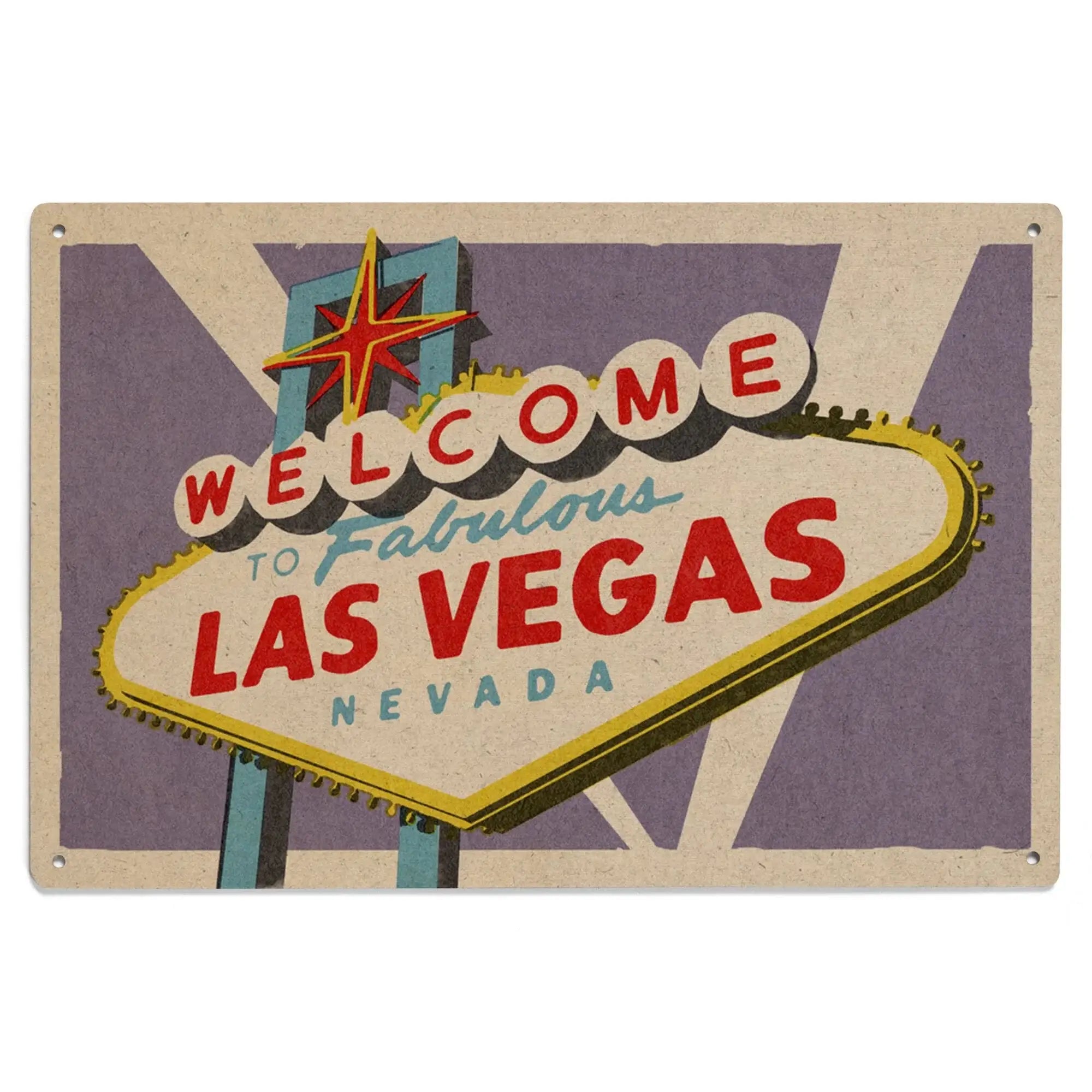 アート・デザイン・音楽  WATSON Search : Las Vegas Nevada Las Vegas, Nevada, Welcome Sign Woodblock, Lantern Press Artwork, Wood