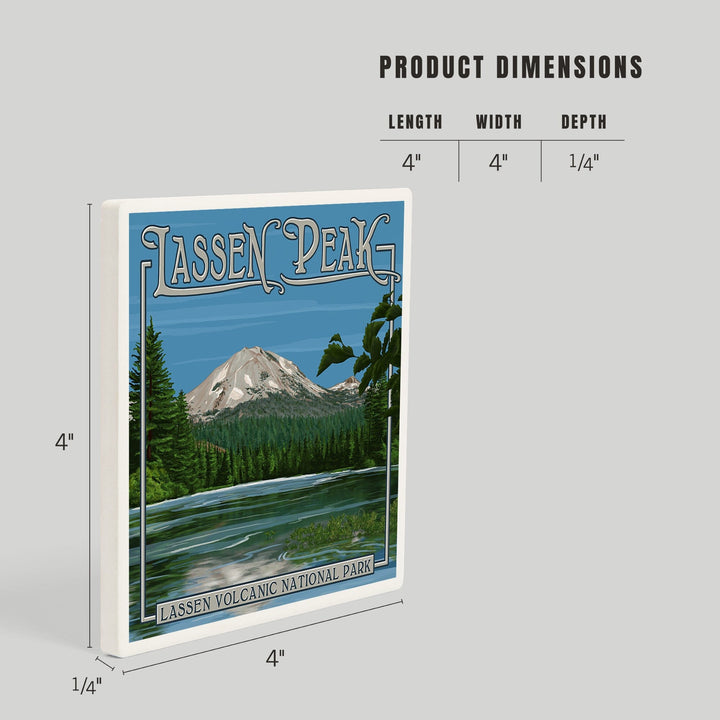 Lassen Peak and Manzanita Lake, California, Coasters Coasters Lantern Press 