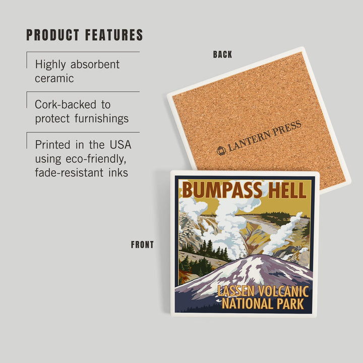 Lassen Volcanic National Park, California, Bumpass Hell, Coasters Coasters Lantern Press 