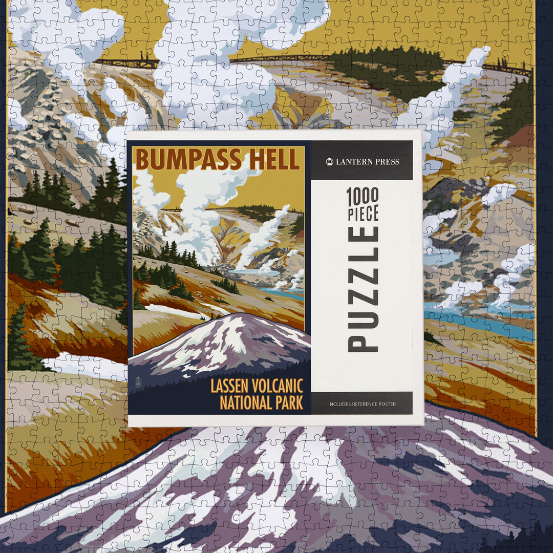 Lassen Volcanic National Park, California, Bumpass Hell, Jigsaw Puzzle Puzzle Lantern Press 
