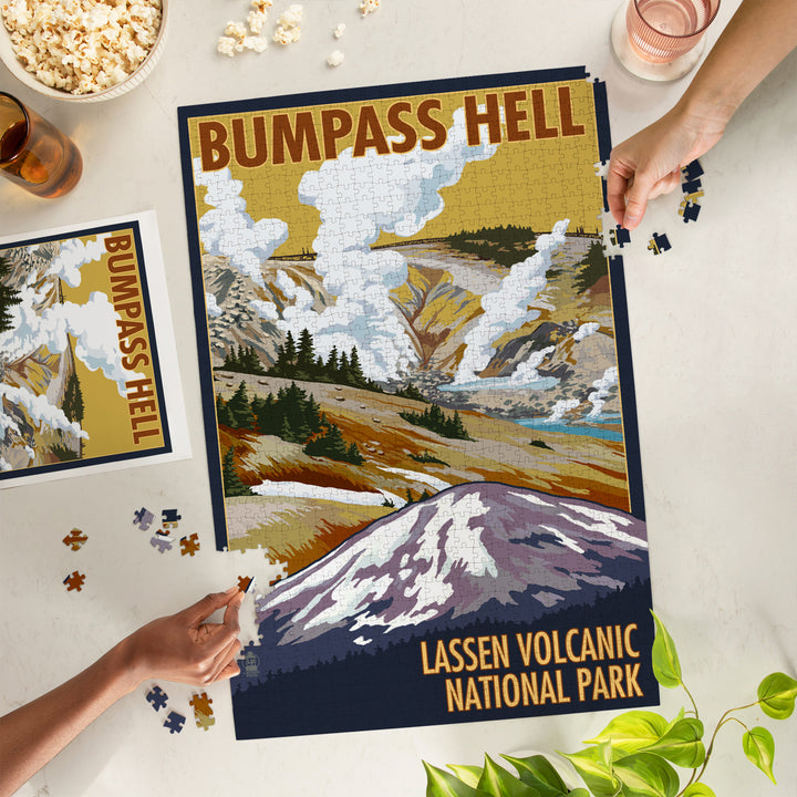 Lassen Volcanic National Park, California, Bumpass Hell, Jigsaw Puzzle Puzzle Lantern Press 
