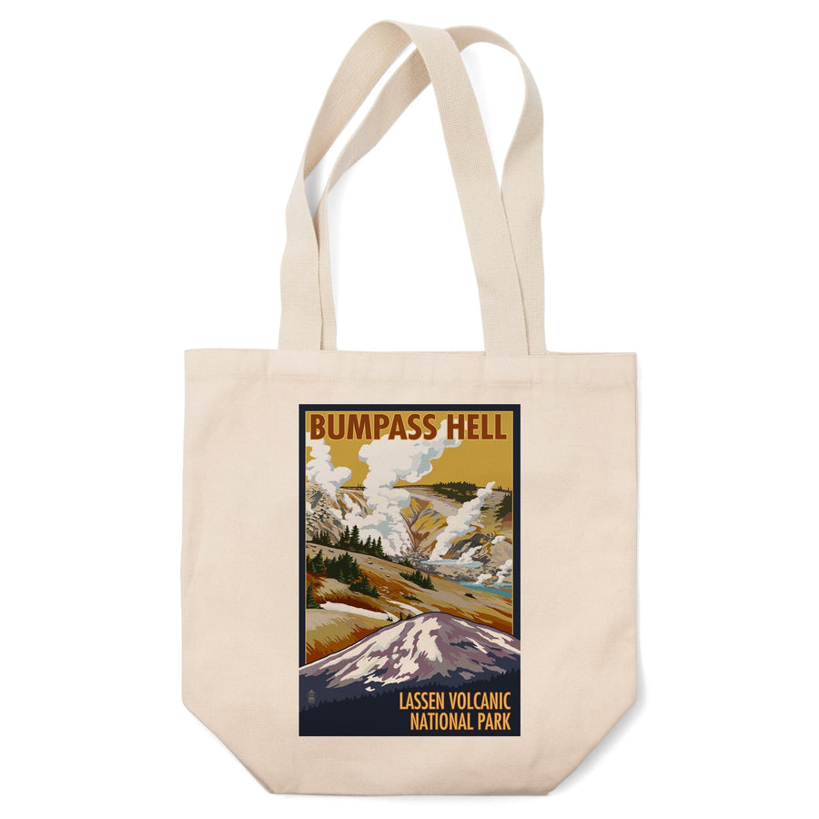 Lassen Volcanic National Park, California, Bumpass Hell, Lantern Press Artwork, Tote Bag Totes Lantern Press 