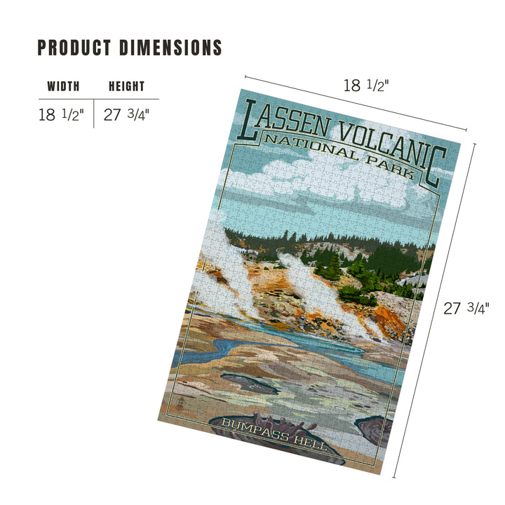 Lassen Volcanic National Park, California, Bumpass Hell Scene, Jigsaw Puzzle Puzzle Lantern Press 