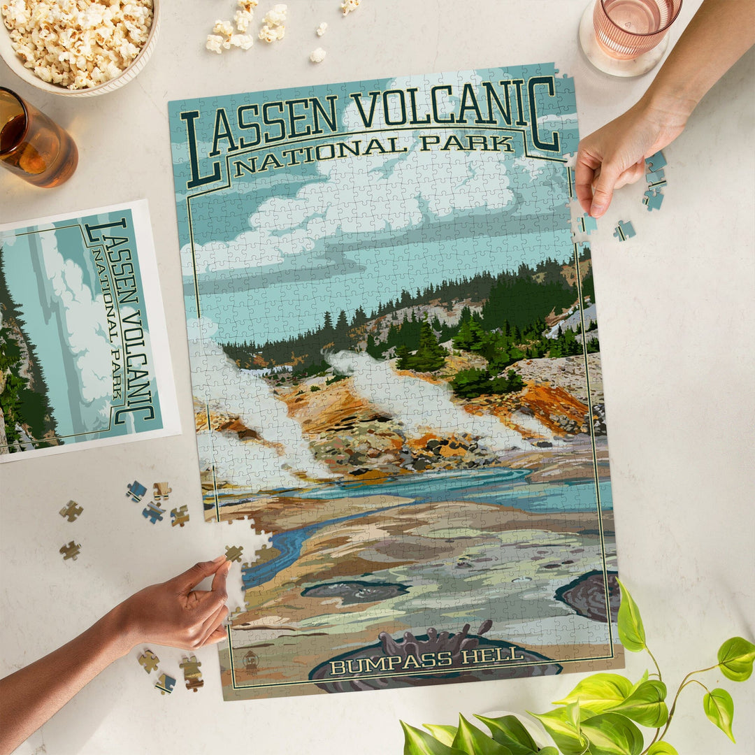 Lassen Volcanic National Park, California, Bumpass Hell Scene, Jigsaw Puzzle Puzzle Lantern Press 