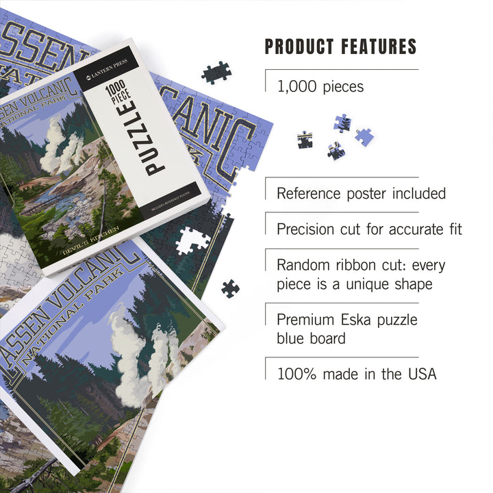 Lassen Volcanic National Park, California, Devil's Kitchen, Jigsaw Puzzle Puzzle Lantern Press 
