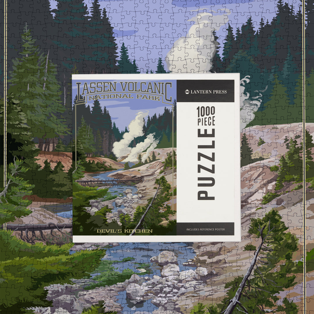 Lassen Volcanic National Park, California, Devil's Kitchen, Jigsaw Puzzle Puzzle Lantern Press 