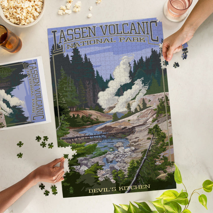 Lassen Volcanic National Park, California, Devil's Kitchen, Jigsaw Puzzle Puzzle Lantern Press 