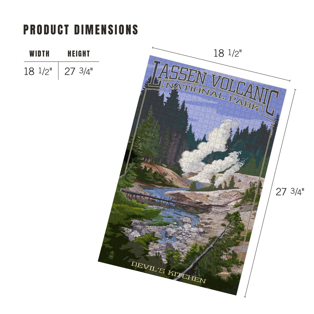 Lassen Volcanic National Park, California, Devil's Kitchen, Jigsaw Puzzle Puzzle Lantern Press 