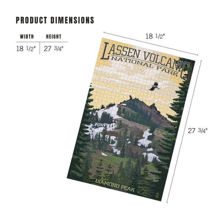 Lassen Volcanic National Park, California, Diamond Peak, Jigsaw Puzzle Puzzle Lantern Press 