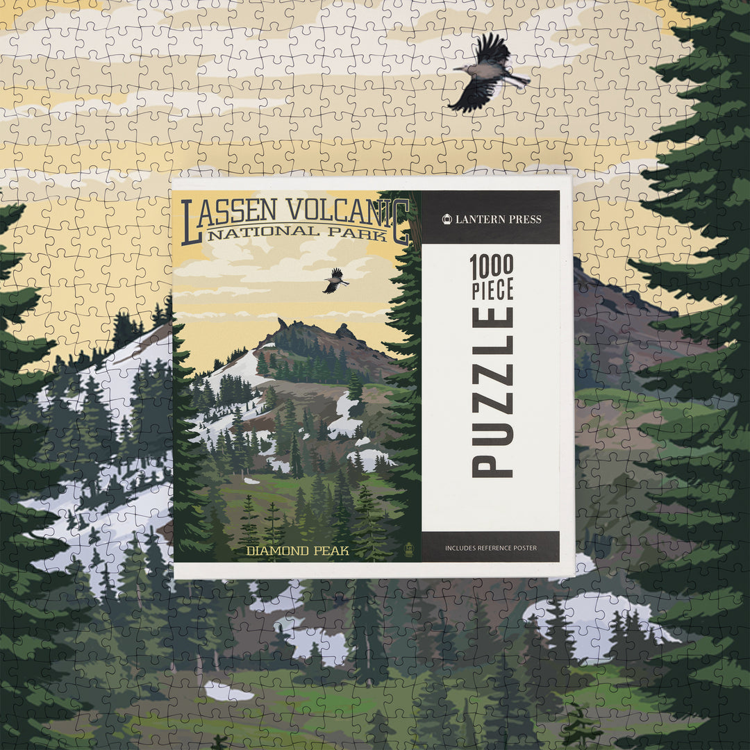 Lassen Volcanic National Park, California, Diamond Peak, Jigsaw Puzzle Puzzle Lantern Press 