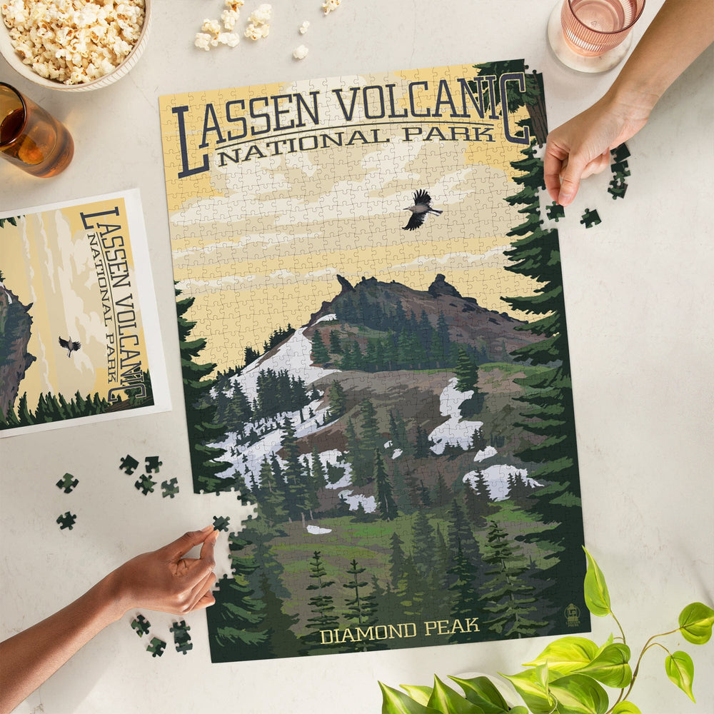 Lassen Volcanic National Park, California, Diamond Peak, Jigsaw Puzzle Puzzle Lantern Press 