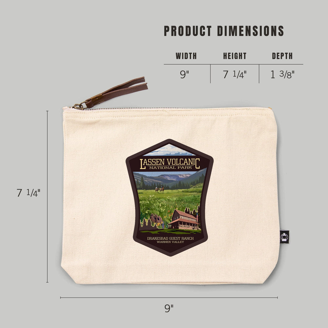 Lassen Volcanic National Park, California, Drakesbad Valley,, Organic Cotton Zipper Pouch, Go Bag Go Bag Lantern Press 