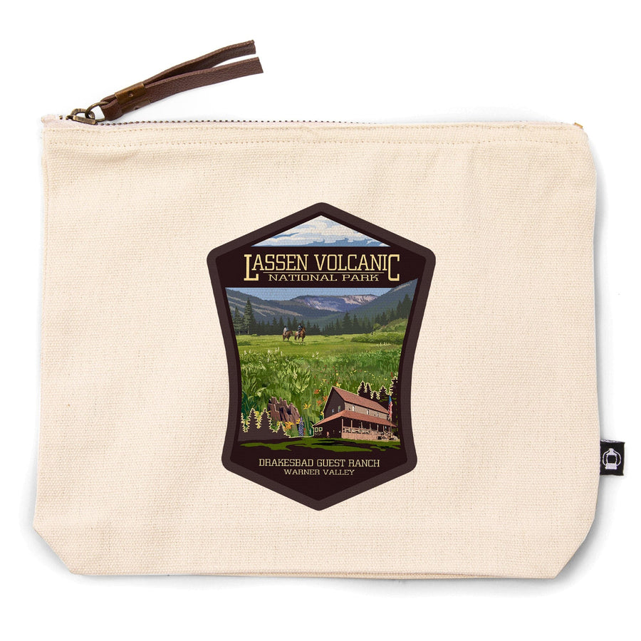 Lassen Volcanic National Park, California, Drakesbad Valley,, Organic Cotton Zipper Pouch, Go Bag Go Bag Lantern Press 