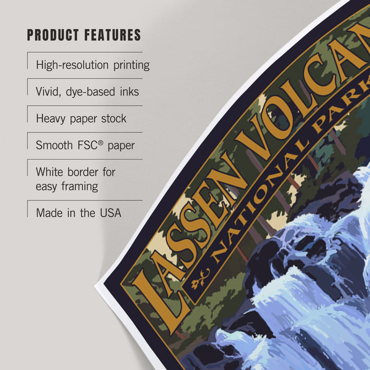 Lassen Volcanic National Park, California, Kings Creek Falls, Art & Giclee Prints Art Lantern Press 