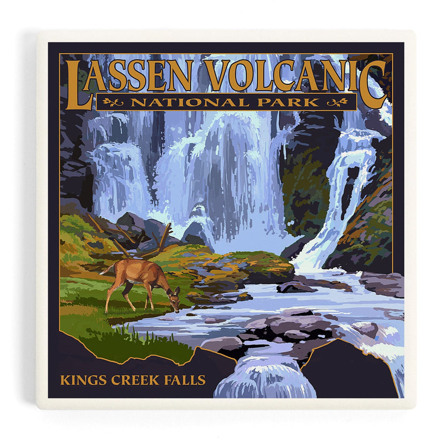 Lassen Volcanic National Park, California, Kings Creek Falls, Coasters Coasters Lantern Press 