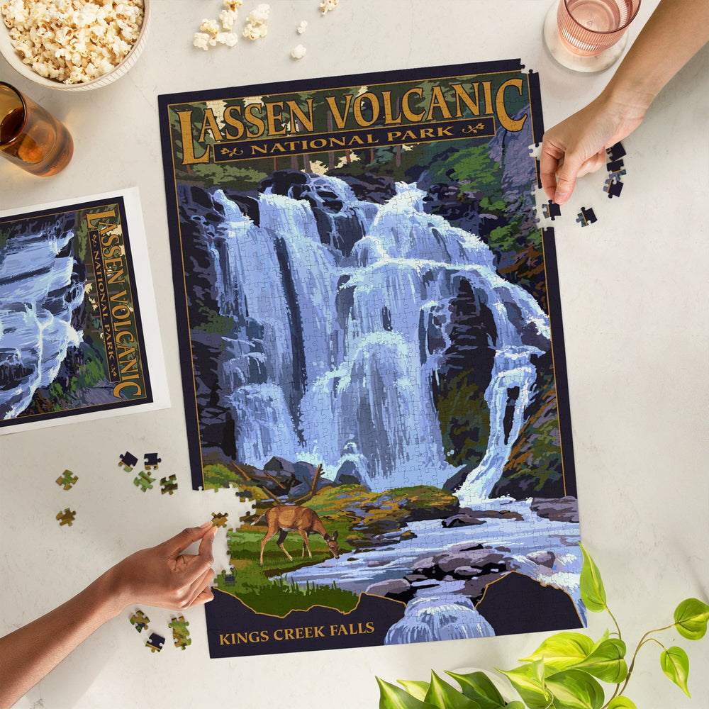 Lassen Volcanic National Park, California, Kings Creek Falls, Jigsaw Puzzle Puzzle Lantern Press 