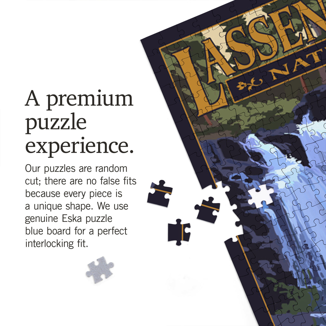 Lassen Volcanic National Park, California, Kings Creek Falls, Jigsaw Puzzle Puzzle Lantern Press 