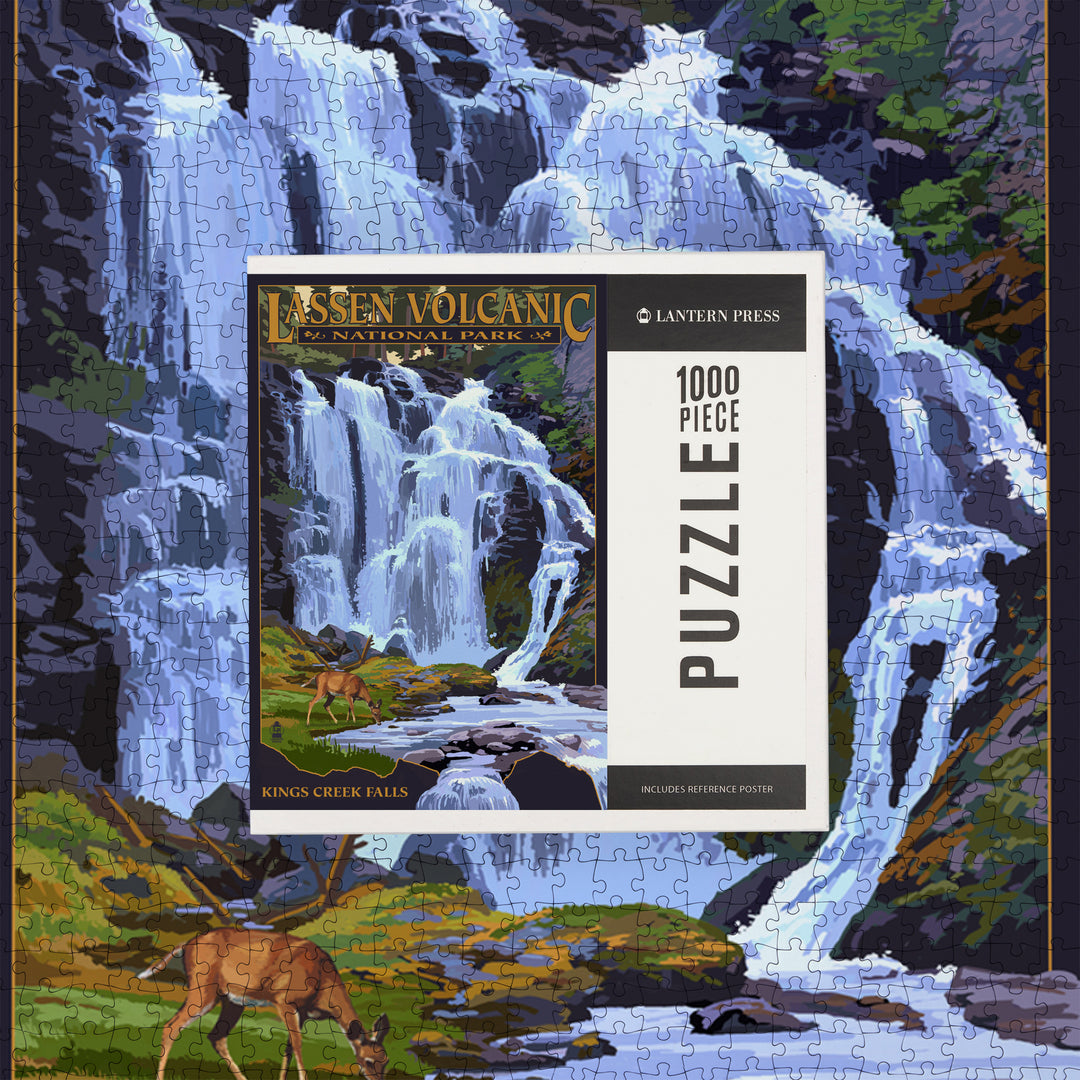 Lassen Volcanic National Park, California, Kings Creek Falls, Jigsaw Puzzle Puzzle Lantern Press 