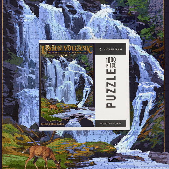 Lassen Volcanic National Park, California, Kings Creek Falls, Jigsaw Puzzle Puzzle Lantern Press 